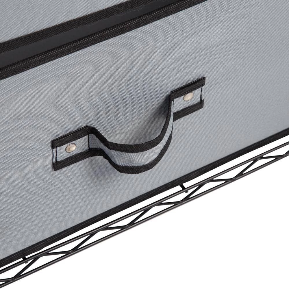 70 in. H x 45 in. W x 18 in. D Gray Polyester and Steel Portable Closet with 2 Drawers by Honey-Can-Do 9 70 in. H x 45 in. W x 18 in. D Gray Polyester and Steel Portable Closet with 2 Drawers by Honey-Can-Do - Image 7