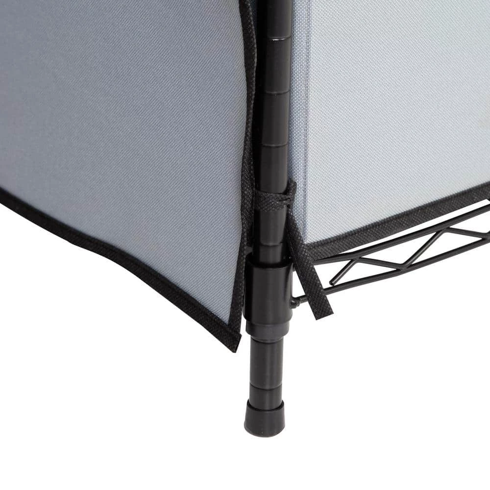 70 in. H x 45 in. W x 18 in. D Gray Polyester and Steel Portable Closet with 2 Drawers by Honey-Can-Do 8 70 in. H x 45 in. W x 18 in. D Gray Polyester and Steel Portable Closet with 2 Drawers by Honey-Can-Do - Image 6