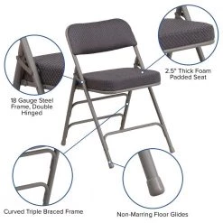 Gray Metal Folding Chair (4-Pack) by Carnegy Avenue -Carnegy Avenue Sales gray carnegy avenue folding chairs cga aw 229150 gr hd 44 1000