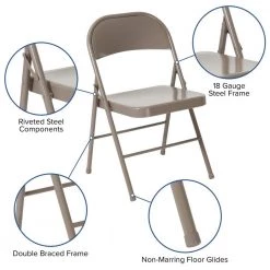 Gray Metal Folding Chair (4-Pack) by Carnegy Avenue -Carnegy Avenue Sales gray carnegy avenue folding chairs cga bd 228593 gr hd 44 1000
