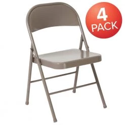 Gray Metal Folding Chair (4-Pack) by Carnegy Avenue -Carnegy Avenue Sales gray carnegy avenue folding chairs cga bd 228593 gr hd c3 1000