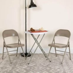 Gray Metal Folding Chair (2-Pack) by Carnegy Avenue -Carnegy Avenue Sales gray carnegy avenue folding chairs cga bd 275019 gr hd 76 1000