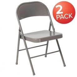 Gray Metal Folding Chair (2-Pack) by Carnegy Avenue -Carnegy Avenue Sales gray carnegy avenue folding chairs cga bd 275019 gr hd c3 1000