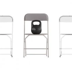 Big and Tall Commercial Folding Chair - Extra Wide 650 lb. Capacity - Durable Plastic - 4-Pack by Carnegy Avenue