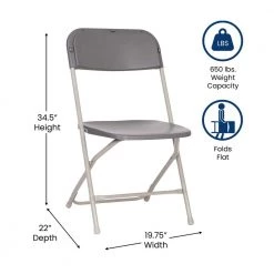 Big and Tall Commercial Folding Chair - Extra Wide 650 lb. Capacity - Durable Plastic - 4-Pack by Carnegy Avenue 18 Big and Tall Commercial Folding Chair - Extra Wide 650 lb. Capacity - Durable Plastic - 4-Pack by Carnegy Avenue -Carnegy Avenue Sales gray carnegy avenue folding chairs cga le 511812 gr hd fa 1000