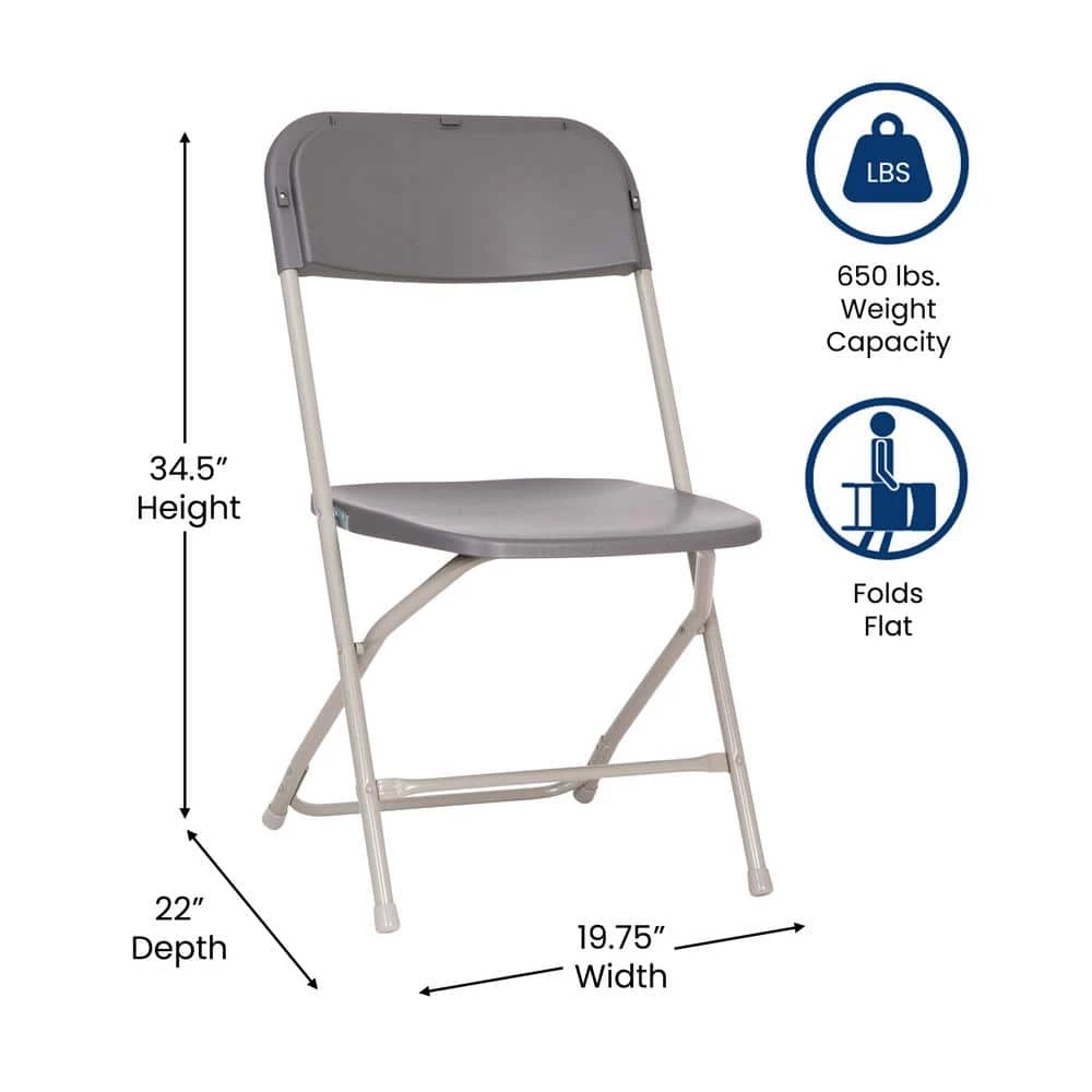Big and Tall Commercial Folding Chair - Extra Wide 650 lb. Capacity - Durable Plastic - 4-Pack by Carnegy Avenue 10 Big and Tall Commercial Folding Chair - Extra Wide 650 lb. Capacity - Durable Plastic - 4-Pack by Carnegy Avenue - Image 8