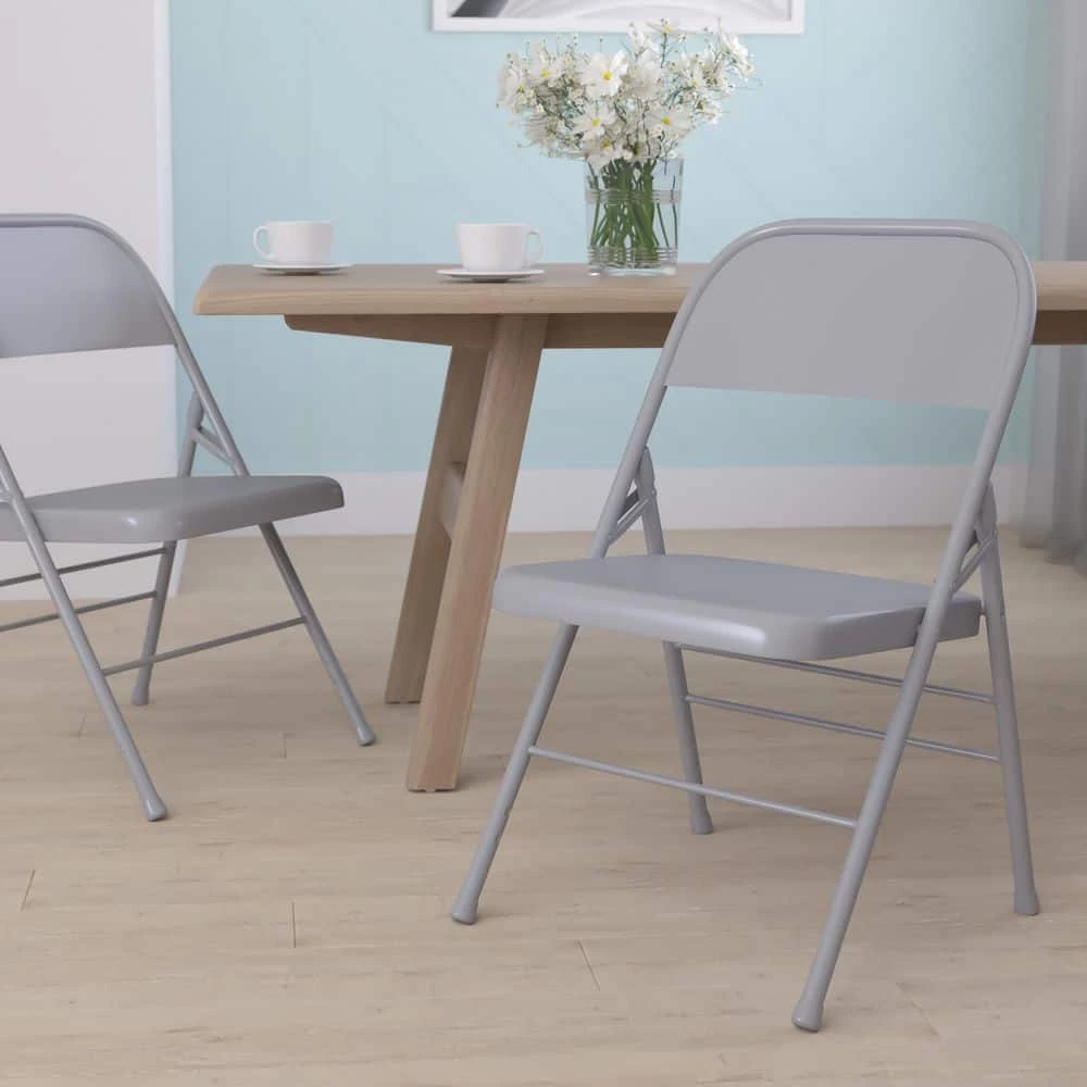 Gray Metal Utility Chair by Carnegy Avenue 11 Gray Metal Utility Chair by Carnegy Avenue - Image 9