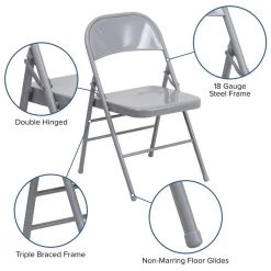 Gray Metal Utility Chair by Carnegy Avenue 16 Gray Metal Utility Chair by Carnegy Avenue -Carnegy Avenue Sales gray carnegy avenue folding chairs cga rb 1535 gr hd 44 1000