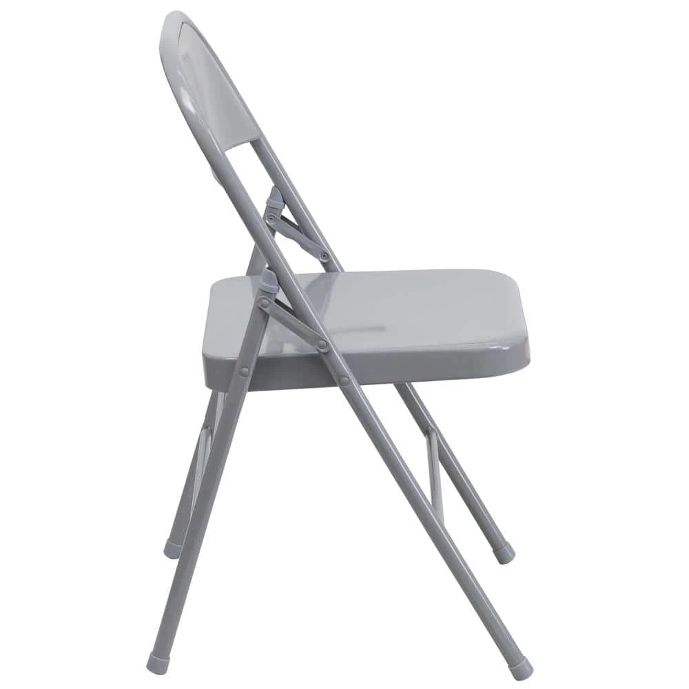 Gray Metal Utility Chair by Carnegy Avenue 4 Gray Metal Utility Chair by Carnegy Avenue - Image 2