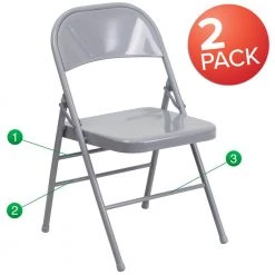 Gray Metal Folding Chair (2-Pack) by Carnegy Avenue -Carnegy Avenue Sales gray carnegy avenue folding chairs cga rb 275032 gr hd c3 1000
