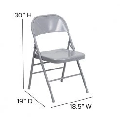 Gray Metal Folding Chair (2-Pack) by Carnegy Avenue -Carnegy Avenue Sales gray carnegy avenue folding chairs cga rb 275032 gr hd fa 1000