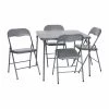 5-Piece Gray Folding Card Table and Chair Set by Carnegy Avenue -Carnegy Avenue Sales gray carnegy avenue folding table sets cga jb 500007 gr hd 64 1000