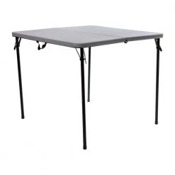 34 in. x 34 in. Gray Square Plastic Folding Table by Carnegy Avenue