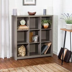 39 in. H x 37.4 in. W x 11.6 in. D Gray MDF Laminate 9- Cube Organizer by Honey-Can-Do -Carnegy Avenue Sales gray honey can do cube storage organizers shf 09372 31 1000