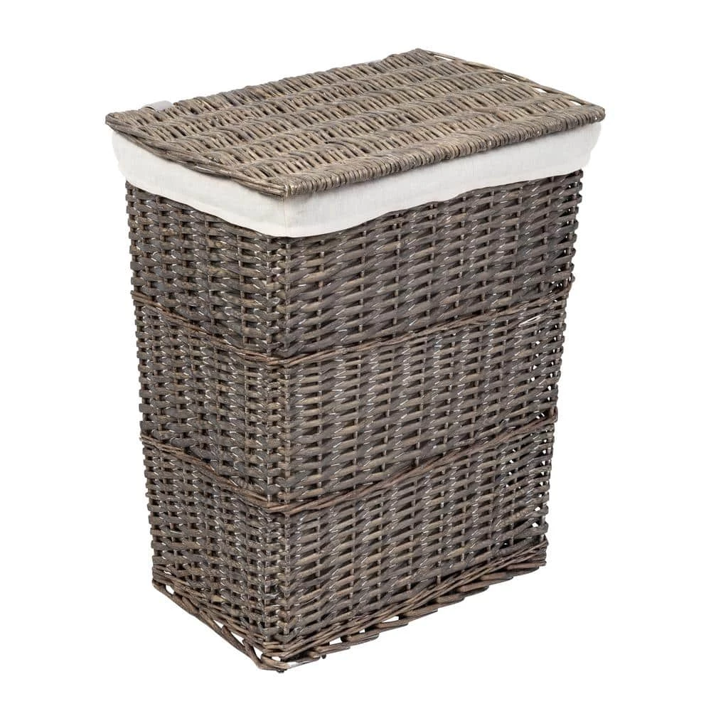 Gray Split Willow Woven Bathroom Storage Basket 7-Piece Set by Honey-Can-Do 6 Gray Split Willow Woven Bathroom Storage Basket 7-Piece Set by Honey-Can-Do - Image 4
