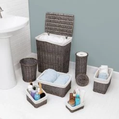 Gray Split Willow Woven Bathroom Storage Basket 7-Piece Set by Honey-Can-Do 17 Gray Split Willow Woven Bathroom Storage Basket 7-Piece Set by Honey-Can-Do -Carnegy Avenue Sales gray honey can do hampers hmp 09358 31 1000