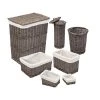 Gray Split Willow Woven Bathroom Storage Basket 7-Piece Set by Honey-Can-Do