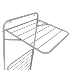 45 in. H x 21 in. W x 18.5 in. D Wall-Mounted or Over-the-Door 2-Tier Retractable Drying Rack in Gray by Honey-Can-Do -Carnegy Avenue Sales gray honey can do laundry room cabinets dry 09792 1f 1000