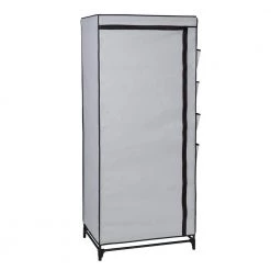 62.2 in. H x 27.17 in. W x 18.11 in. D Gray Non-Woven and Steel Portable Closet with Cover and Side Pockets by Honey-Can-Do 12 62.2 in. H x 27.17 in. W x 18.11 in. D Gray Non-Woven and Steel Portable Closet with Cover and Side Pockets by Honey-Can-Do -Carnegy Avenue Sales gray honey can do portable closets wrd 09194 4f 1000