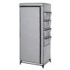 62.2 in. H x 27.17 in. W x 18.11 in. D Gray Non-Woven and Steel Portable Closet with Cover and Side Pockets by Honey-Can-Do -Carnegy Avenue Sales gray honey can do portable closets wrd 09194 64 1000