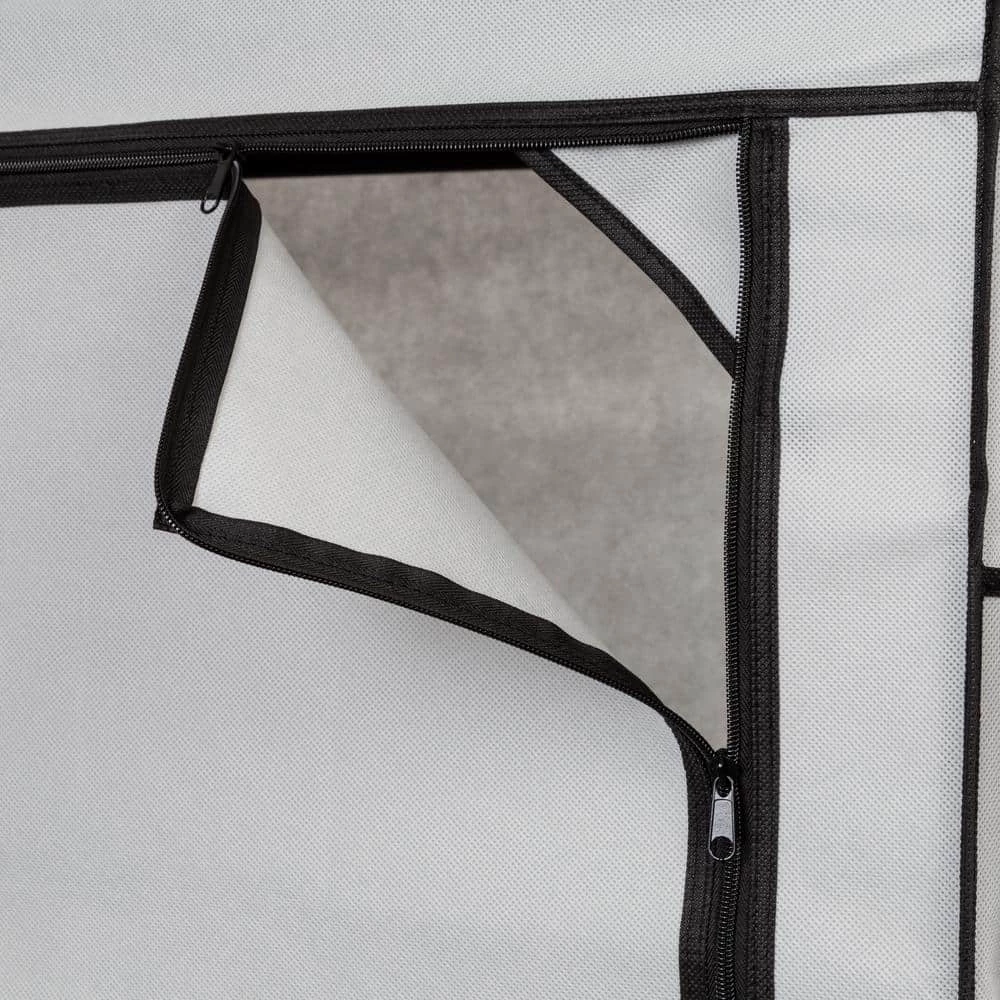 62.2 in. H x 27.17 in. W x 18.11 in. D Gray Non-Woven and Steel Portable Closet with Cover and Side Pockets by Honey-Can-Do 9 62.2 in. H x 27.17 in. W x 18.11 in. D Gray Non-Woven and Steel Portable Closet with Cover and Side Pockets by Honey-Can-Do - Image 7