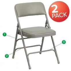 Gray Vinyl/Gray Frame Metal Folding Chair (2-Pack) by Carnegy Avenue -Carnegy Avenue Sales gray vinyl gray frame carnegy avenue folding chairs cga hf 275057 gr hd c3 1000