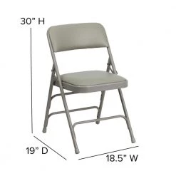 Gray Vinyl/Gray Frame Metal Folding Chair (2-Pack) by Carnegy Avenue -Carnegy Avenue Sales gray vinyl gray frame carnegy avenue folding chairs cga hf 275057 gr hd fa 1000
