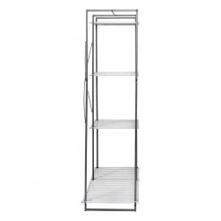 Gray and White Steel Freestanding Open Clothes Rack with Shelves (45.2 in W. x 68 in. H) by Honey-Can-Do -Carnegy Avenue Sales gray white honey can do clothes racks wrd 09128 4f 1000