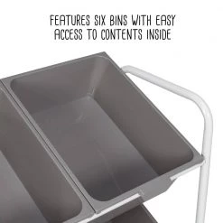 Steel and Plastic Rolling 6-Bin Craft Activity Cart in Gray/White by Honey-Can-Do 13 Steel and Plastic Rolling 6-Bin Craft Activity Cart in Gray/White by Honey-Can-Do -Carnegy Avenue Sales gray white honey can do craft storage crt 09608 1f 1000
