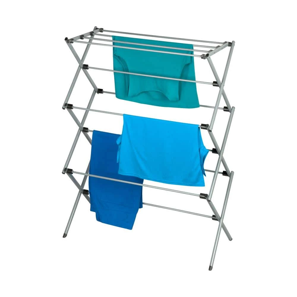 29 in. W x 42.1 in. H Gray/White Steel Collapsible Clothes Drying Rack by Honey-Can-Do 8 29 in. W x 42.1 in. H Gray/White Steel Collapsible Clothes Drying Rack by Honey-Can-Do - Image 6
