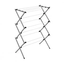 29 in. W x 42.1 in. H Gray/White Steel Collapsible Clothes Drying Rack by Honey-Can-Do