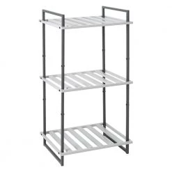 Gray 3-Tier Tubular Steel Shelving Unit (20 in. W x 37.5 in. H x 15 in. D) by Honey-Can-Do