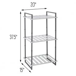 Gray 3-Tier Tubular Steel Shelving Unit (20 in. W x 37.5 in. H x 15 in. D) by Honey-Can-Do -Carnegy Avenue Sales gray white honey can do freestanding shelving units shf 09129 fa 1000