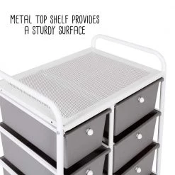 21.7 in. W x 30.6 in. H White/Gray Steel and Plastic 8-Drawer Cart by Honey-Can-Do -Carnegy Avenue Sales gray white honey can do storage drawers crt 09587 1f 1000