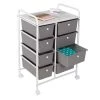 21.7 in. W x 30.6 in. H White/Gray Steel and Plastic 8-Drawer Cart by Honey-Can-Do