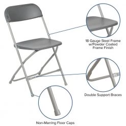 Grey Metal Folding Chair (Set of 10) by Carnegy Avenue -Carnegy Avenue Sales grey carnegy avenue folding chairs cga le 167357 gr hd 44 1000