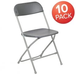 Grey Metal Folding Chair (Set of 10) by Carnegy Avenue -Carnegy Avenue Sales grey carnegy avenue folding chairs cga le 167357 gr hd c3 1000