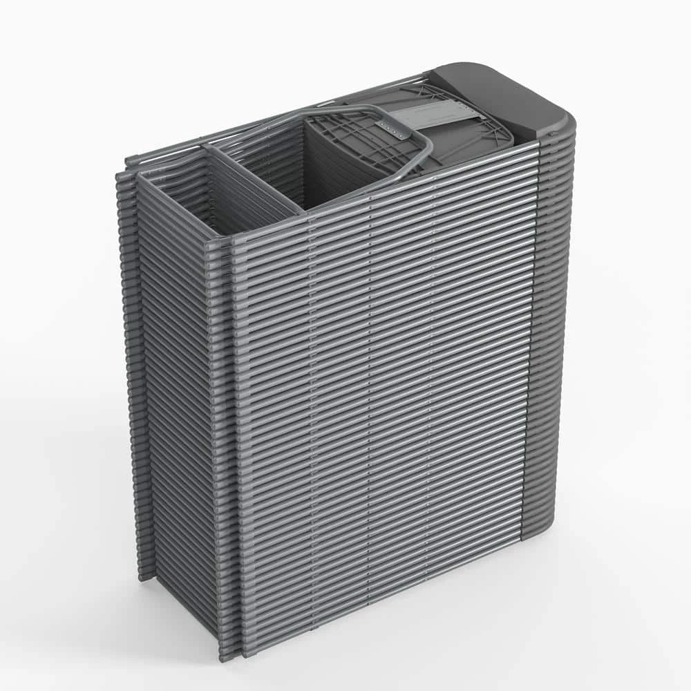 Grey Plastic Seat with Metal Frame Folding Chair (Set of 2) by Carnegy Avenue 8 Grey Plastic Seat with Metal Frame Folding Chair (Set of 2) by Carnegy Avenue - Image 6