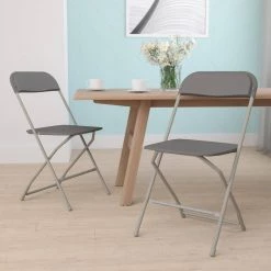 Grey Plastic Seat with Metal Frame Folding Chair (Set of 2) by Carnegy Avenue 21 Grey Plastic Seat with Metal Frame Folding Chair (Set of 2) by Carnegy Avenue -Carnegy Avenue Sales grey carnegy avenue folding chairs cga le 274400 gr hd 31 1000