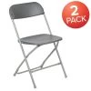 Grey Plastic Seat with Metal Frame Folding Chair (Set of 2) by Carnegy Avenue -Carnegy Avenue Sales grey carnegy avenue folding chairs cga le 274400 gr hd 64 1000