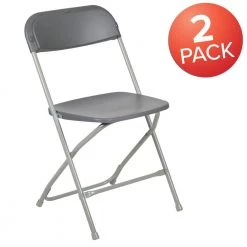 Grey Plastic Seat with Metal Frame Folding Chair (Set of 2) by Carnegy Avenue 15 Grey Plastic Seat with Metal Frame Folding Chair (Set of 2) by Carnegy Avenue -Carnegy Avenue Sales grey carnegy avenue folding chairs cga le 274400 gr hd c3 1000