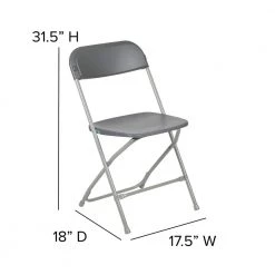 Grey Plastic Seat with Metal Frame Folding Chair (Set of 2) by Carnegy Avenue 19 Grey Plastic Seat with Metal Frame Folding Chair (Set of 2) by Carnegy Avenue -Carnegy Avenue Sales grey carnegy avenue folding chairs cga le 274400 gr hd fa 1000