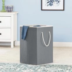 Grey Collapsible Resin Hamper by Honey-Can-Do -Carnegy Avenue Sales grey honey can do hampers hmp 08547 e1 1000