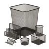 6-Piece Steel Mesh Desk Set in Black by Honey-Can-Do