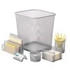 6-Piece Steel Mesh Desk Set in Silver by Honey-Can-Do -Carnegy Avenue Sales honey can do desk organizers accessories ofc 06206 64 1000