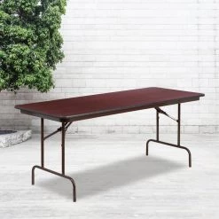 72 in. Mahogany Wood Table top Material Folding Banquet Tables by Carnegy Avenue -Carnegy Avenue Sales mahogany carnegy avenue folding tables cga yt 21749 ma hd 31 1000