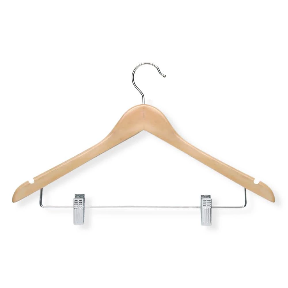 Maple Wood Suit Hangers with Clips 12-Pack by Honey-Can-Do 3 Maple Wood Suit Hangers with Clips 12-Pack by Honey-Can-Do