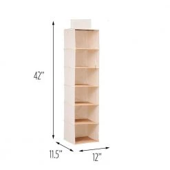 42.13 in. H 12-Pair Natural Bamboo and Canvas Hanging Shoe Organizer by Honey-Can-Do -Carnegy Avenue Sales natural bamboo and canvas honey can do hanging closet organizers sft 01003 4f 1000