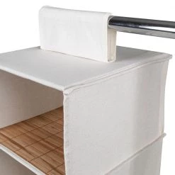 42.13 in. H 12-Pair Natural Bamboo and Canvas Hanging Shoe Organizer by Honey-Can-Do -Carnegy Avenue Sales natural bamboo and canvas honey can do hanging closet organizers sft 01003 76 1000