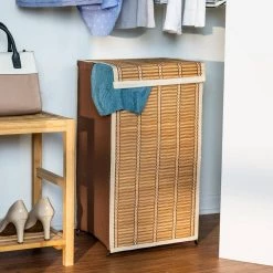 Tall Bamboo Laundry Hamper with Lid by Honey-Can-Do -Carnegy Avenue Sales natural bamboo honey can do hampers hmp 01619 31 1000